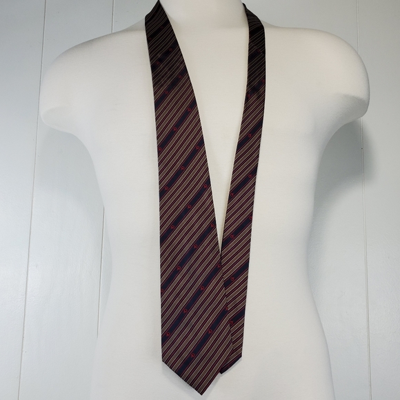 Gucci horse bit diagonal stripe necktie red white and blue rare htf - Picture 8 of 11